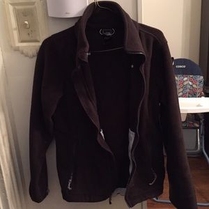 North face brown fleece coat